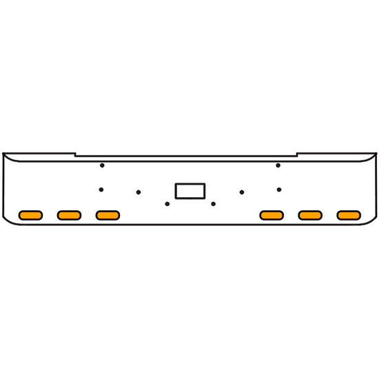 18 Inch Chrome Texas Rolled End Bumper Kit With Tow Hole And 6 Oval Amber-Clear Chrome Lights For Peterbilt 362 1981 - 2002