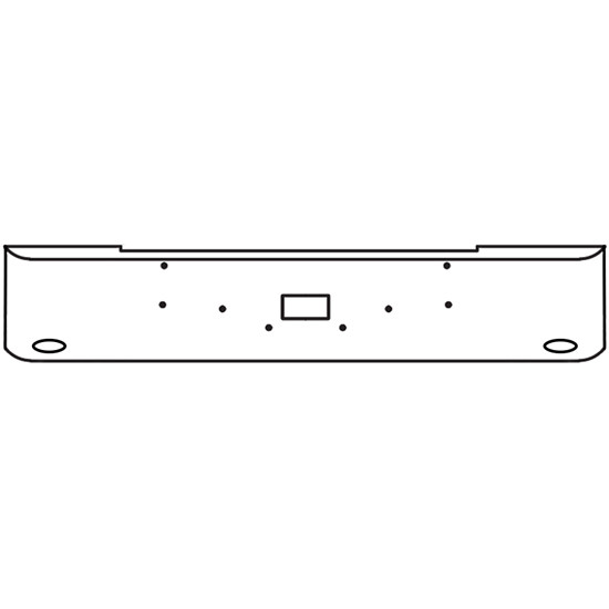 18 Inch Chrome Steel Texas Square Rolled End Bumper With Mounting And Tow/Hitch Holes 2 M1 Millennium Light Holes For Peterbilt 362 Cabover 1981 And Newer
