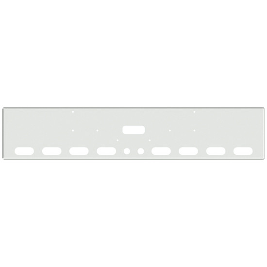 18 Inch Chrome Texas Boxed End Bumper With Tow, 8 Oval And 2 Rnd 2 Inch Light Holes In Face And 1 Rnd 2 Inch Light Holes Each End For Peterbilt 362
