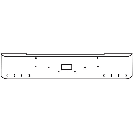 20 Inch Chrome Texas Rolled End Bumper With Tow, 4 Oval Light Holes For Peterbilt 362