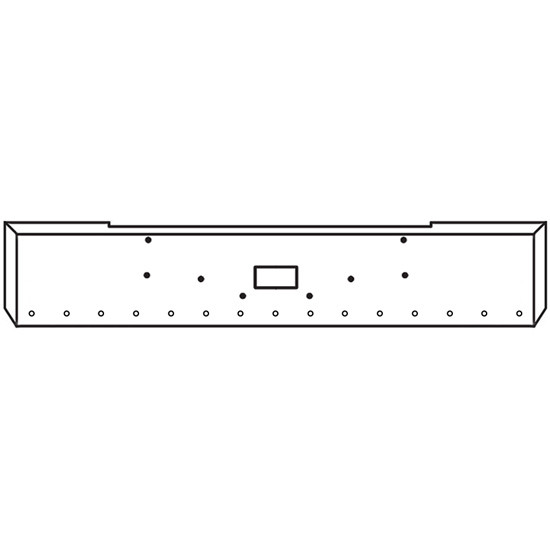 18 Inch Chrome Texas Boxed End Bumper With Tow 15 Rnd 3/4 Inch And End Rnd 3/4 Inch Light Holes For Peterbilt 362