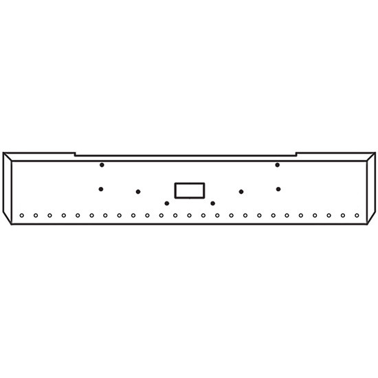 18 Inch Chrome Texas Boxed End Bumper With Tow And 25 Rnd 3/4 Inch Light Holes For Peterbilt 362