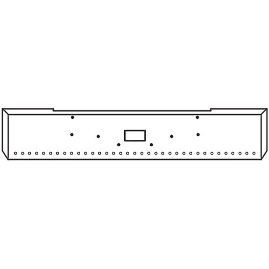 18 Inch Chrome Texas Boxed End Bumper With Tow And 35 Rnd 3/4 Inch Light Holes For Peterbilt 362