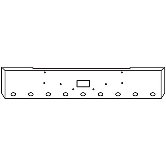 18 Inch Chrome Texas Boxed End Bumper With Tow And 9 M3-P3 Light Holes For Peterbilt 362