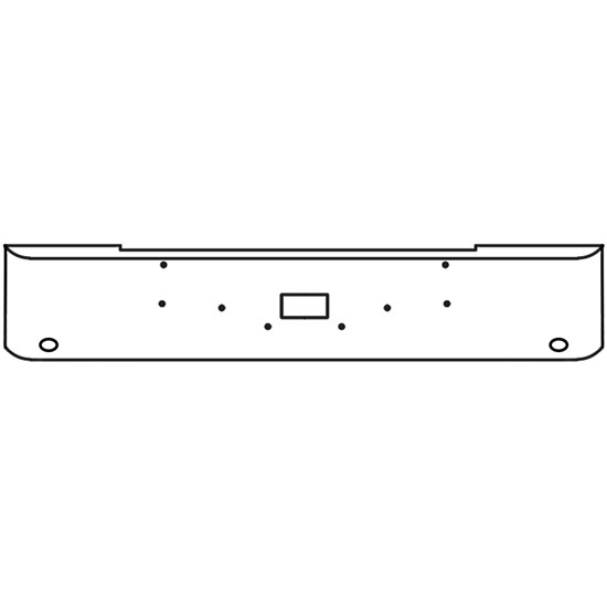 20 Inch Chrome Steel Texas Square Bumper With Mounting And Tow/Hitch Holes 2 M3 Or P3 Light Holes For Peterbilt 362 Cabover 1981 And Newer