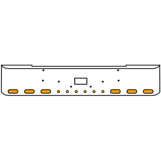 20 Inch Chrome Texas Rolled End Bumper Kit With Tow Hole And 6 Oval-6 Round 2 Inch Amber Mirage Lights With Visors For Peterbilt 362 1981 - 2002