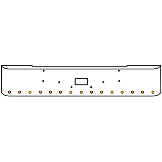 20 Inch Chrome Texas Rolled End Bumper Kit With Tow Hole And 15 Round 2 Inch Amber Lights For Peterbilt 362 1981 - 2002