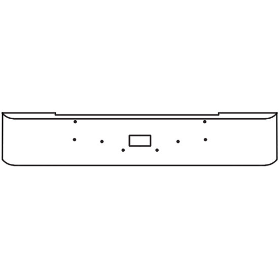 22 Inch Chrome Texas Rolled End Bumper With Center Tow Hole For Peterbilt 362