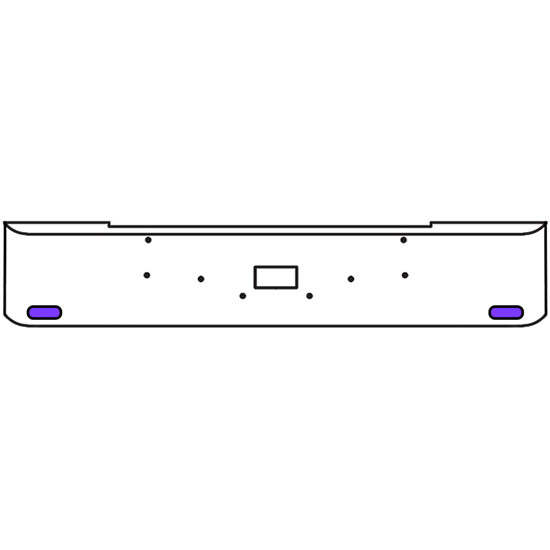 22 Inch Chrome Texas Rolled End Bumper Kit With Tow Hole And 2 Oval Amber-Purple Dual Revolution Lights With Visors For Peterbilt 362 1981 - 2002
