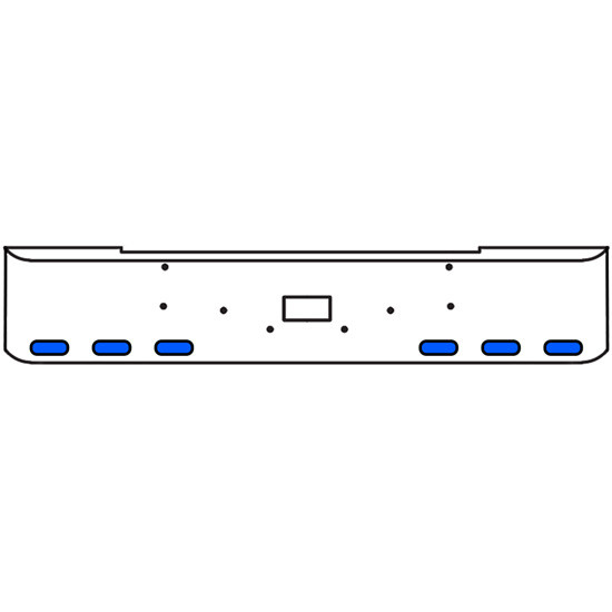 22 Inch Chrome Texas Rolled End Bumper Kit With Tow Hole And 6 Oval Amber-Blue Dual Revolution Lights For Peterbilt 362 1981 - 2002