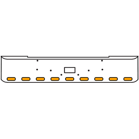 22 Inch Chrome Texas Rolled End Bumper Kit With Tow Hole And 9 Oval Amber Mirage Lights With Visors For Peterbilt 362 1981 - 2002