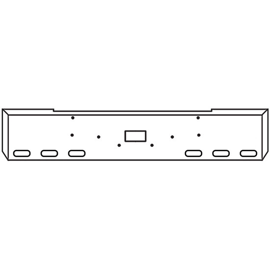 22 Inch Chrome Texas Boxed End Bumper With Center Tow, 6 Oval Light Holes For Peterbilt 362