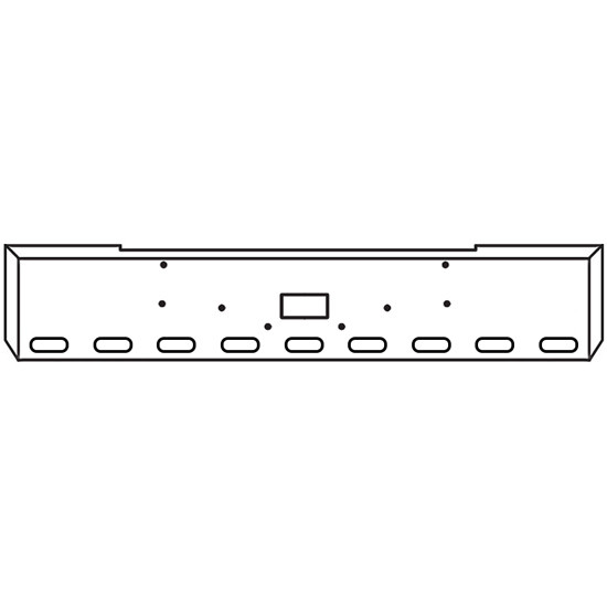 22 Inch Chrome Texas Boxed End Bumper With Center Tow, 9 Oval Light Holes For Peterbilt 362