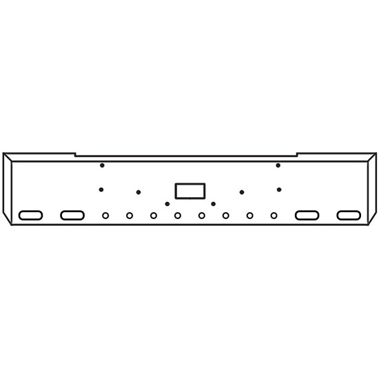 22 Inch Chrome American Eagle Bumper With Tow, 4 Oval And 8 - 2 Inch Round Light Holes