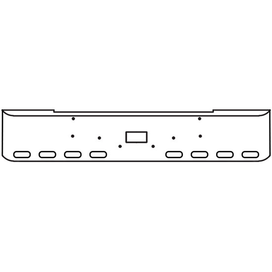 20 Inch Chrome Rolled End American Eagle Bumper With Tow, 8 Oval Light Holes