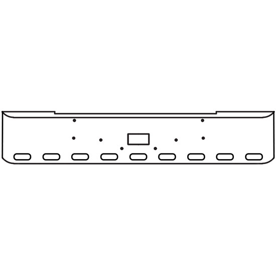 18 Inch Chrome Rolled End American Eagle Bumper With Tow, 9 Oval Light Holes