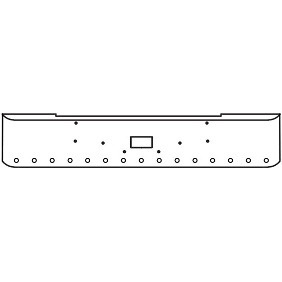 20 Inch Chrome Rolled End American Eagle Bumper With Tow, 15 - 2 Inch Round Light Holes