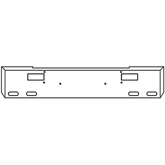 18 Inch Chrome Road Runner Mitered End Bumper With Step, 4 Oval Light Holes For Peterbilt 362 1981 - 2002