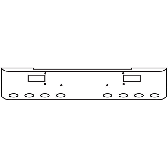 18 Inch Chrome Steel Texas Square Rolled End Bumper With Mounting And Standard Step Holes 11 M1 Millennium Light Holes For Peterbilt 362 Cabover 1981 And Newer