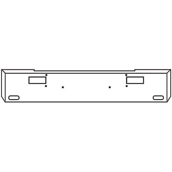 20 Inch Chrome Road Runner Mitered End Bumper With Step, 2 Oval Light Holes For Peterbilt 362 1981 - 2002