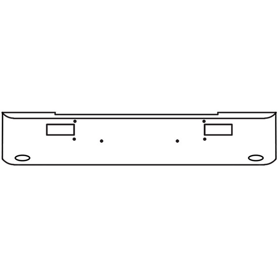 18 Inch Chrome Steel Texas Square Rolled End Bumper With Mounting And Standard Step Holes 2 M1 Millennium Light Holes For Peterbilt 362 Cabover 1981 And Newer