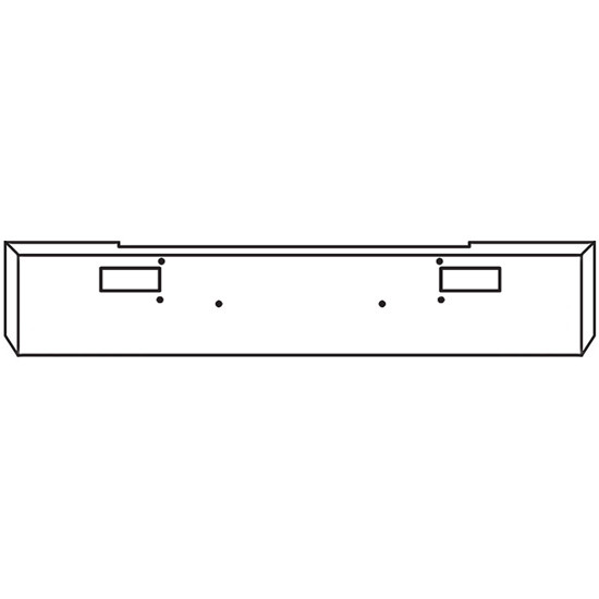 18 Inch Chrome Texas Boxed End Bumper With Step Holes For Peterbilt 362