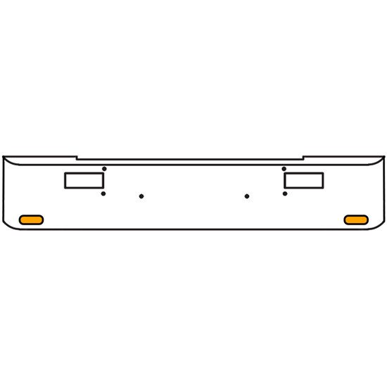 20 Inch Chrome Texas Rolled End Bumper Kit With Step Holes And 2 Oval Amber Mirage Lights With Visors For Peterbilt 362 1981 - 2002