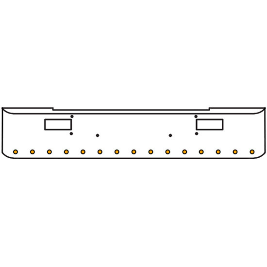 20 Inch Chrome Texas Rolled End Bumper Kit With Step Holes And 15 Round 2 Inch Amber Glo Lights For Peterbilt 362 1981 - 2002