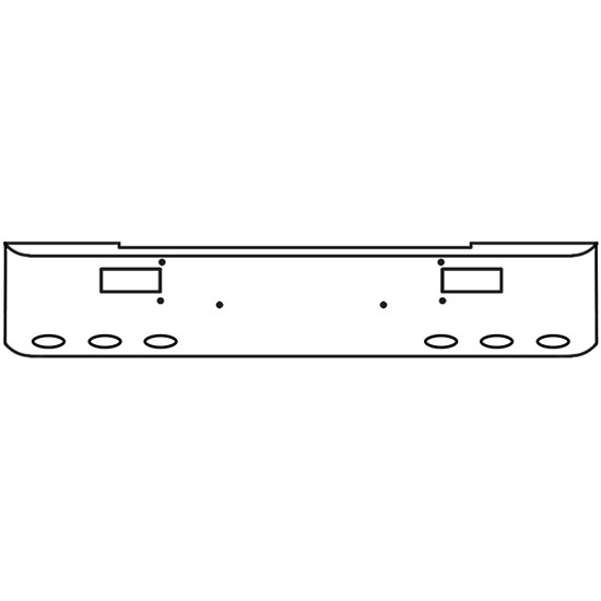 20 Inch Chrome Steel Texas Square Bumper With Mounting And Standard Step Holes 6 M1 Millennium Light Holes For Peterbilt 362 Cabover 1981 And Newer