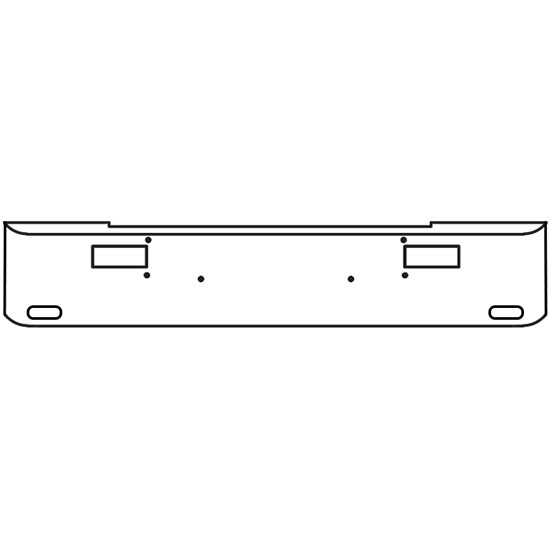 22 Inch Chrome Texas Rolled End Bumper With Step, 2 Oval Light Holes