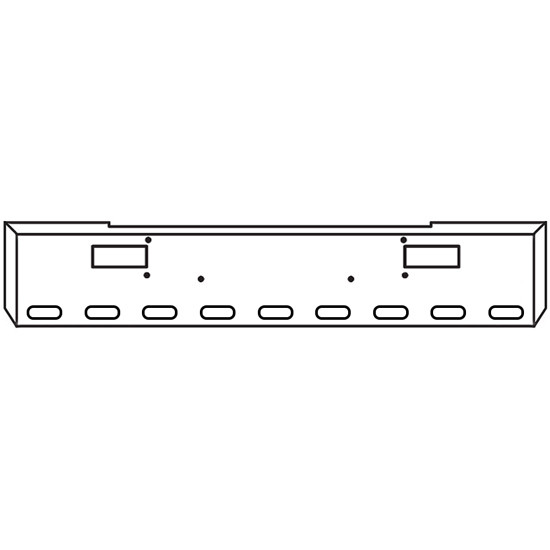 20 Inch Chrome Texas Boxed End Bumper With Step, 9 Oval Light Holes For Peterbilt 362