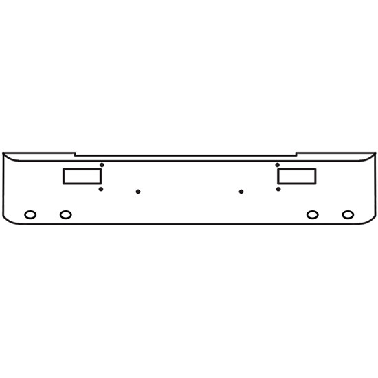 22 Inch Chrome Steel Texas Square Bumper With Mounting And Standard Step Holes 4 M3 Or P3 Light Holes For Peterbilt 362 Cabover 1981 And Newer
