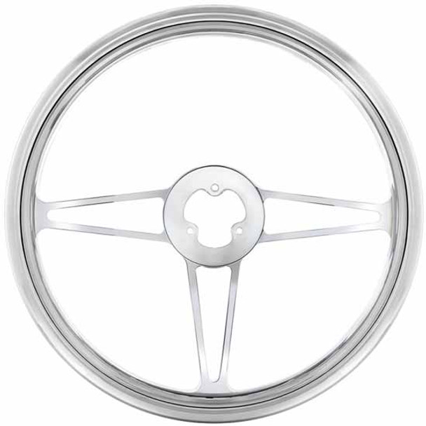 18 Inch Chrome-Plated Aluminum 3 Spoke Steering Wheel