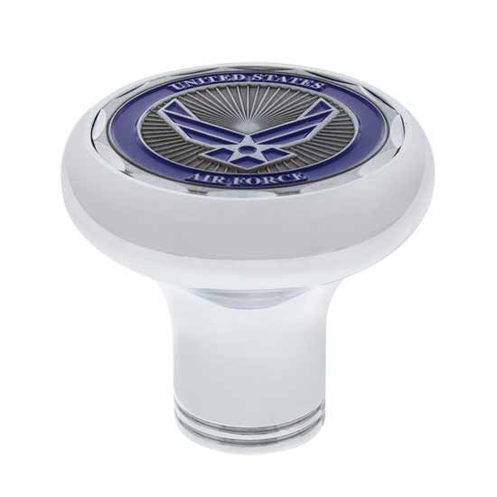 Chrome Aluminum Air Valve Knob With Air Force Military Medallion