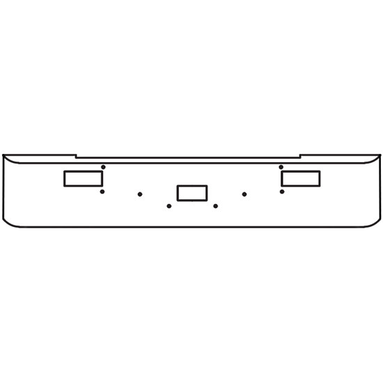 22 Inch Chrome Texas Rolled End Bumper With Tow, Step Holes