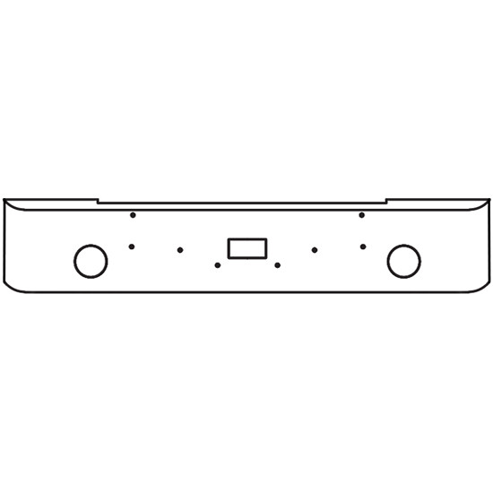 18 Inch Chrome Texas Rolled End Bumper With Tow, 2 Round Fog Light Holes For Peterbilt 362