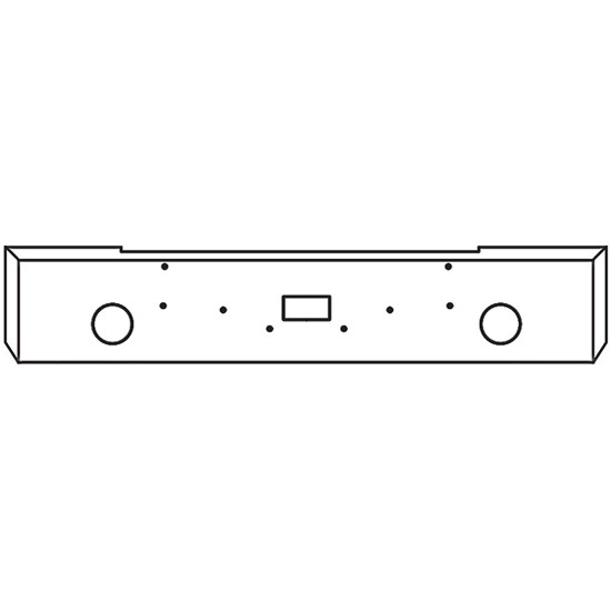 22 Inch Chrome Road Runner Mitered End Bumper With Tow, 2 Round Fog Light Holes