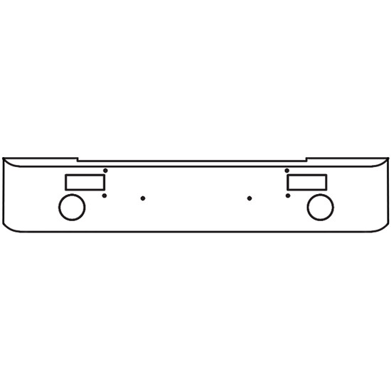 22 Inch Chrome Texas Rolled End Bumper With Step, 2 Round Fog Light Holes