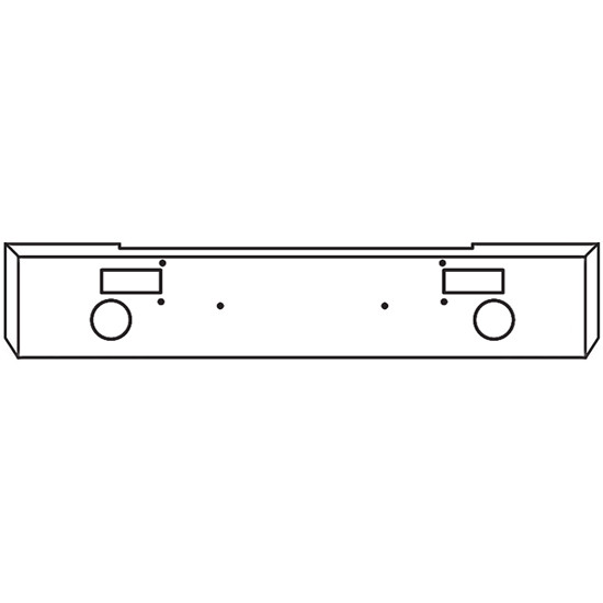 22 Inch Chrome Texas Boxed End Bumper With Step, 2 Round Fog Light Holes
