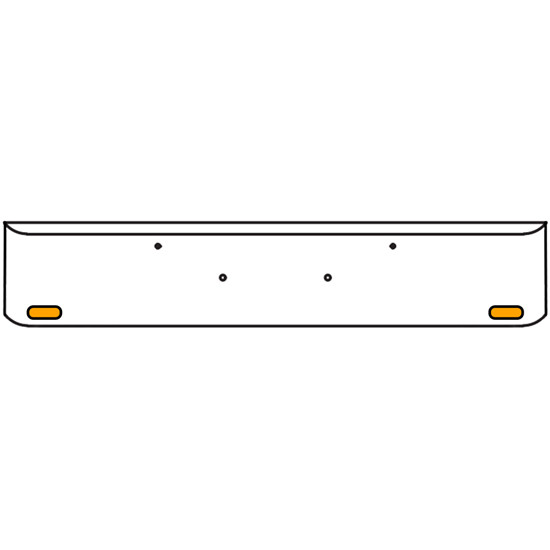 18 Inch Chrome Texas Rolled End Bumper Kit With Bolt Holes And 2 Oval Amber Mirage Lights With Visors For Peterbilt 365, 367, 388, 389, 567 With Set Forward Axle