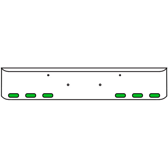 18 Inch Chrome Texas Rolled End Bumper Kit With Bolt Holes And 6 Oval Amber-Green Dual Revolution Lights For Peterbilt 365, 367, 388, 389, 567 With Set Forward Axle