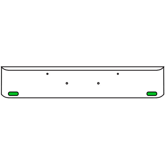 18 Inch Chrome Texas Rolled End Bumper Kit With Bolt Holes And 2 Oval Amber-Green Dual Revolution Lights With Visors For Peterbilt 365, 367, 388, 389, 567 With Set Forward Axle