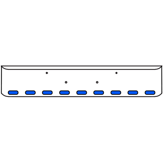 18 Inch Chrome Texas Rolled End Bumper Kit With Bolt Holes And 9 Oval Amber-Blue Dual Revolution Lights For Peterbilt 365, 367, 388, 389, 567 With Set Forward Axle