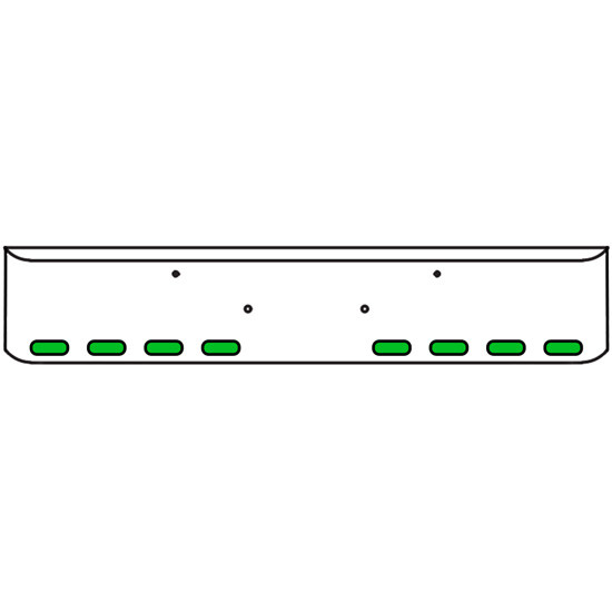 20 Inch Chrome Texas Rolled End Bumper Kit With Bolt Holes And 8 Oval Amber-Green Dual Revolution Lights For Peterbilt 365, 367, 388, 389, 567 2007 - Current