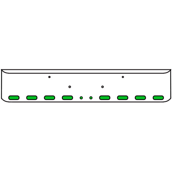 20 Inch Chrome Texas Rolled End Bumper Kit With Bolt Holes And 8 Oval-2 Round 2 Inch Amber-Green Dual Revolution Lights For Peterbilt 365, 367, 388, 389, 567 2007 - Current