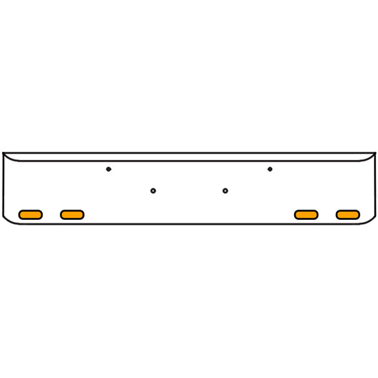 20 Inch Chrome Texas Rolled End Bumper Kit With Bolt Holes And 4 Oval Amber-Clear Mirage Lights With Visors For Peterbilt 365, 367, 388, 389, 567 2007 - Current