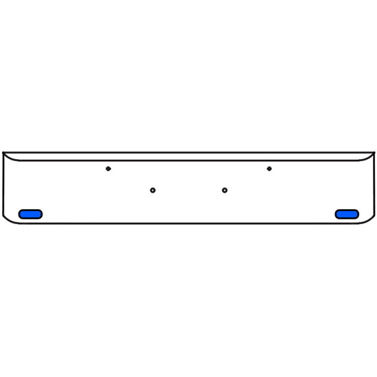 20 Inch Chrome Texas Rolled End Bumper Kit With Bolt Holes And 2 Oval Amber-Blue Dual Revolution Lights For Peterbilt 365, 367, 388, 389, 567 2007 - Current