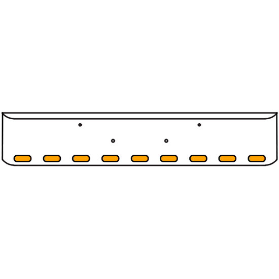 20 Inch Chrome Texas Rolled End Bumper Kit With Bolt Holes And 9 Oval Amber-Clear Chrome Lights With Visors For Peterbilt 365, 367, 388, 389, 567 2007 - Current