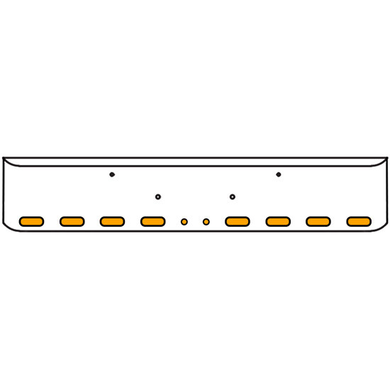 20 Inch Chrome Texas Rolled End Bumper Kit With Bolt Holes And 8 Oval-2 Round 2 Inch Amber-Clear Mirage Lights With Visors For Peterbilt 365, 367, 388, 389, 567 2007 - Current