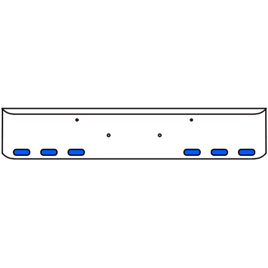 20 Inch Chrome Texas Rolled End Bumper Kit With Bolt Holes And 6 Oval Amber-Blue Dual Revolution Lights For Peterbilt 365, 367, 388, 389, 567 2007 - Current